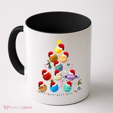 Funny Solar System Space Planets Tree Christmas Pajama Xmas Coffee Mug