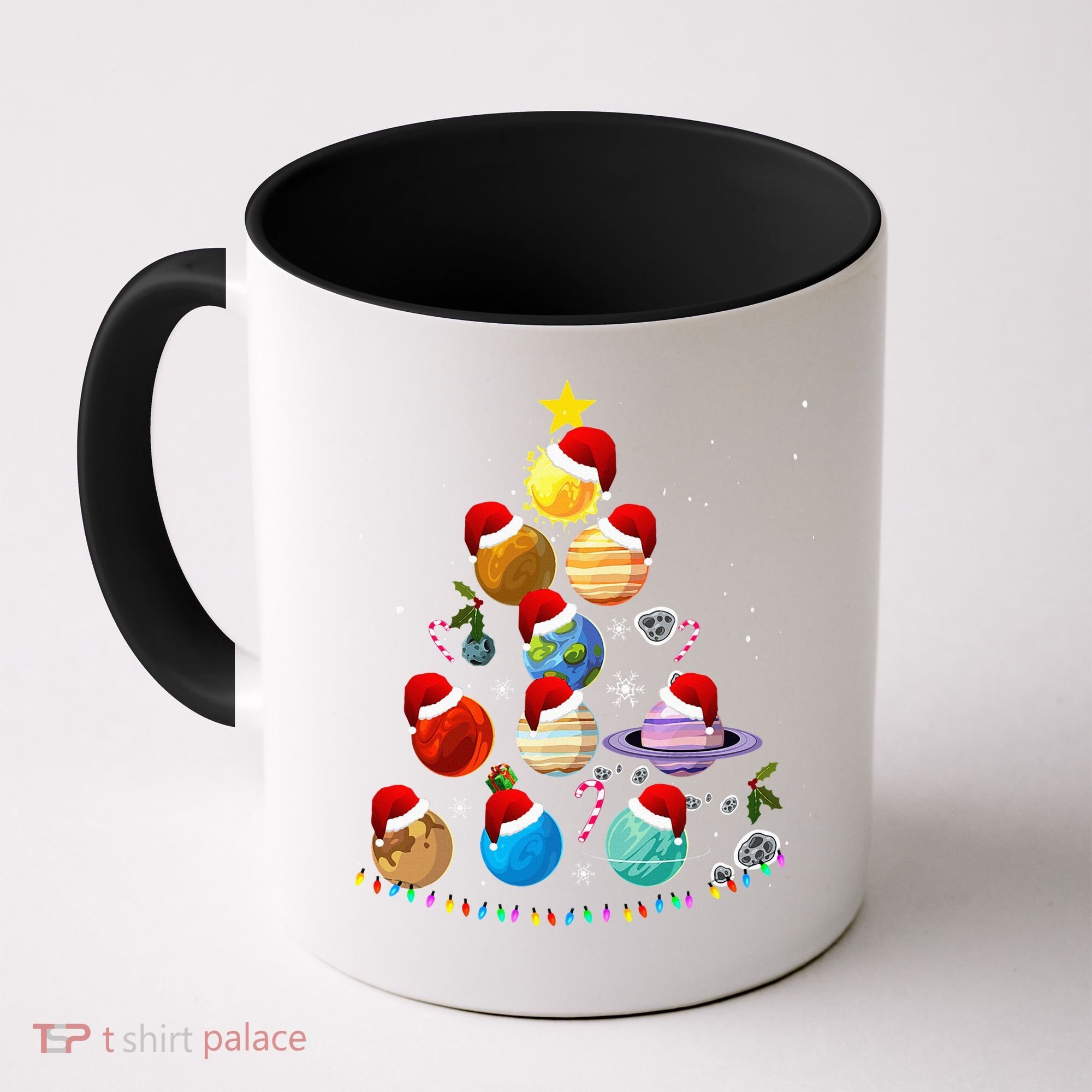 Funny Solar System Space Planets Tree Christmas Pajama Xmas Coffee Mug