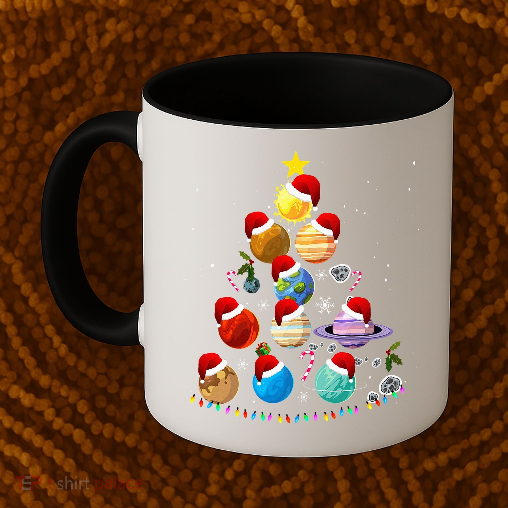 Funny Solar System Space Planets Tree Christmas Pajama Xmas Coffee Mug