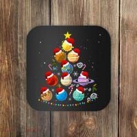 Funny Solar System Space Planets Tree Christmas Pajama Xmas Coaster thumb 0