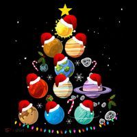 Funny Solar System Space Planets Tree Christmas Pajama Xmas Women's Tank Top thumb 5