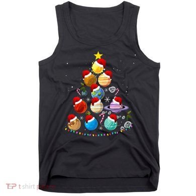 Funny Solar System Space Planets Tree Christmas Pajama Xmas Tank Top