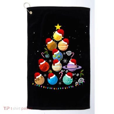 Funny Solar System Space Planets Tree Christmas Pajama Xmas Golf Towel