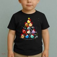Funny Solar System Space Planets Tree Christmas Pajama Xmas Toddler T-Shirt thumb 2