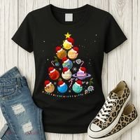 Funny Solar System Space Planets Tree Christmas Pajama Xmas Women's T-Shirt thumb 3