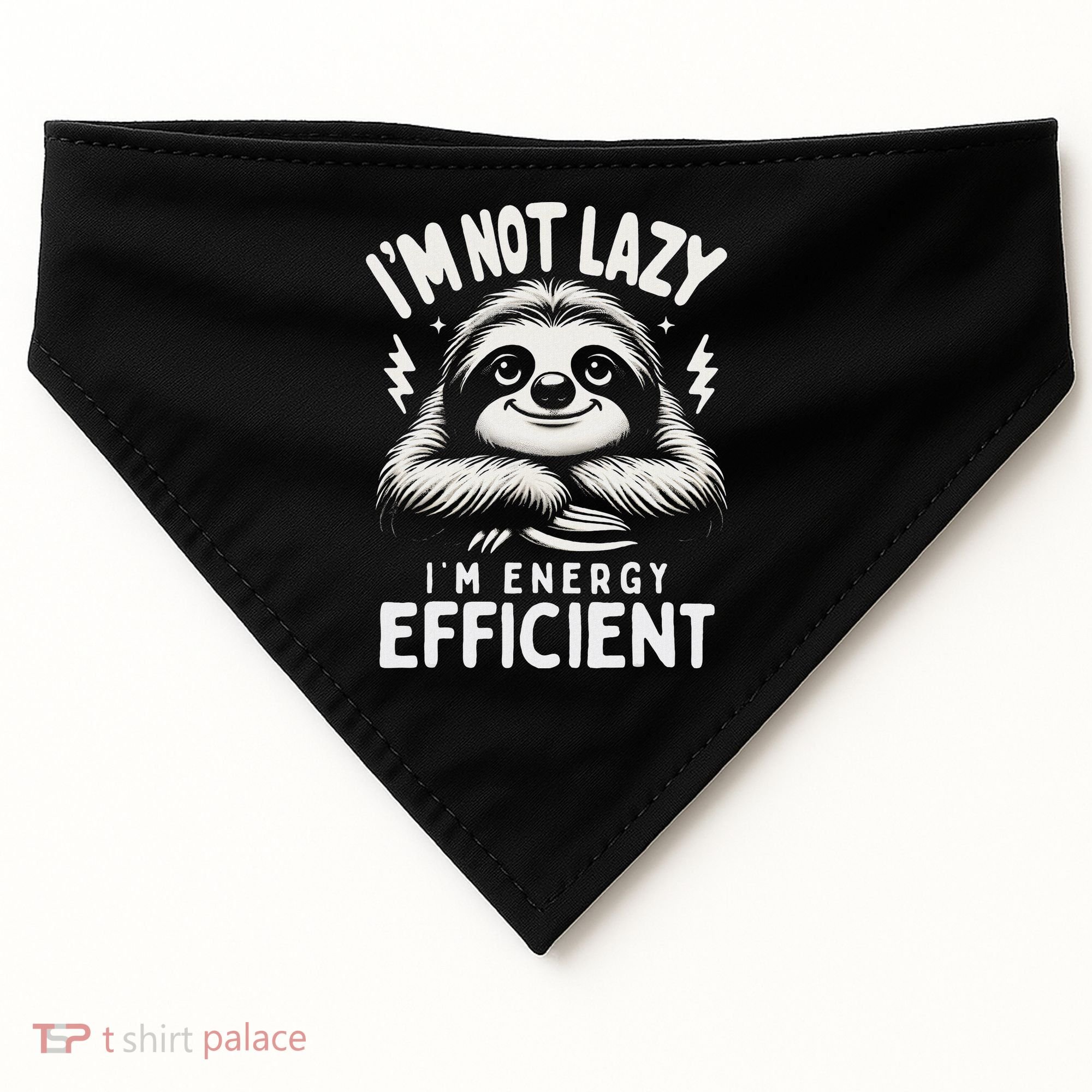 Funny Sloth Stuff IM Not Lazy Energy Efficient Nap Lovers USA-Made Doggie Bandana