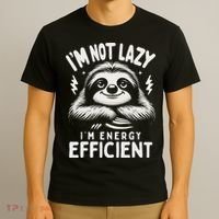 Funny Sloth Stuff IM Not Lazy Energy Efficient Nap Lovers T-Shirt thumb 3