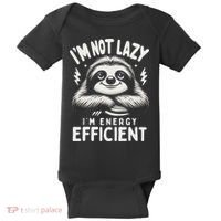 Funny Sloth Stuff IM Not Lazy Energy Efficient Nap Lovers Baby Bodysuit thumb 0