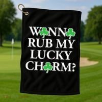 Funny Sexy St Patricks Day Clothing For Men Inappropriate Golf Towel thumb 1
