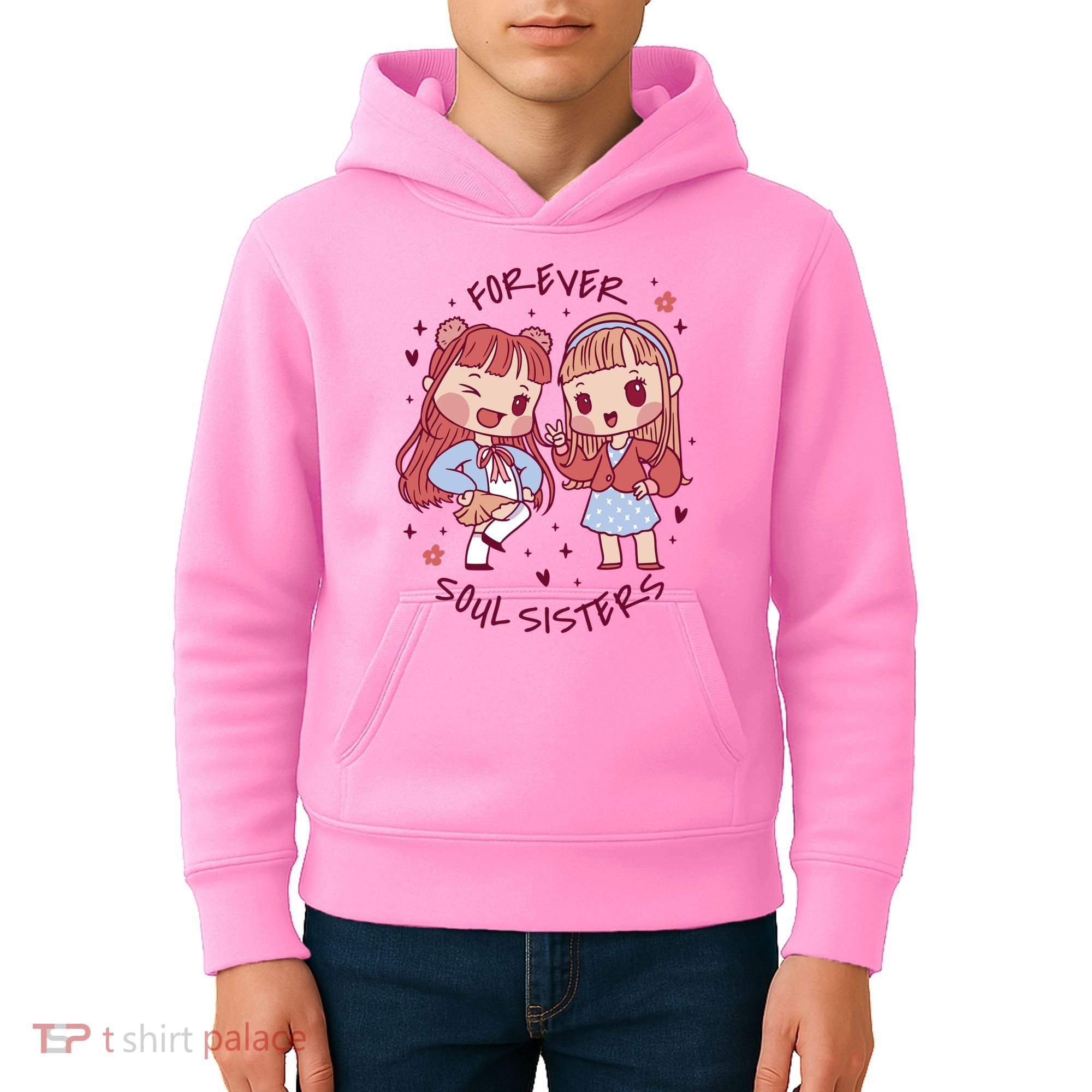 Forever Soul Sisters Chibi Friends Kids Hoodie