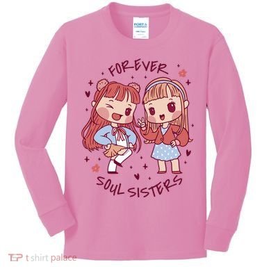 Forever Soul Sisters Chibi Friends Kids Long Sleeve Shirt