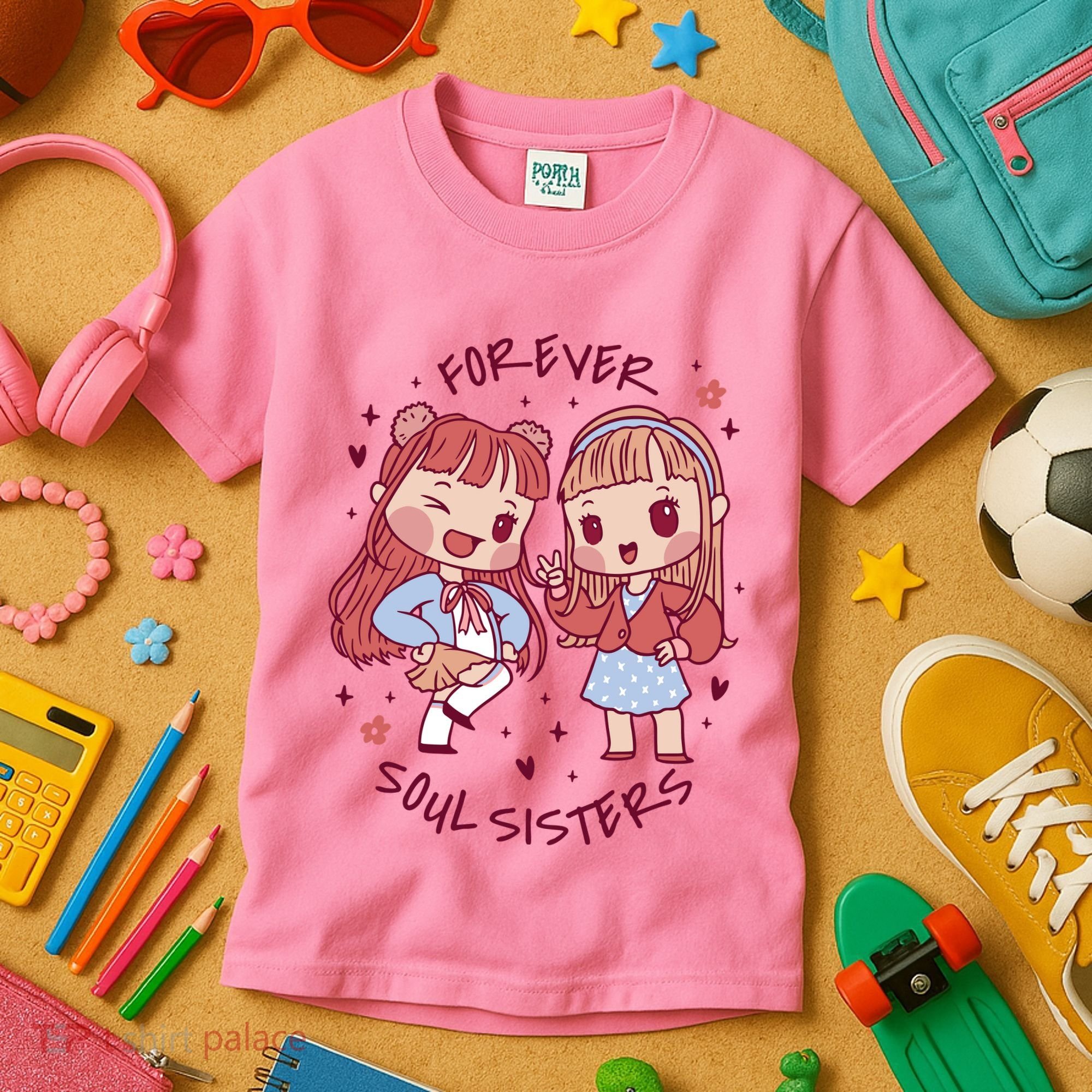 Forever Soul Sisters Chibi Friends Kids T-Shirt