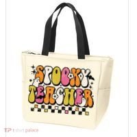 Funny Spooky Season Retro Spooky Teacher Halloween Costume Tote Bag thumb 3