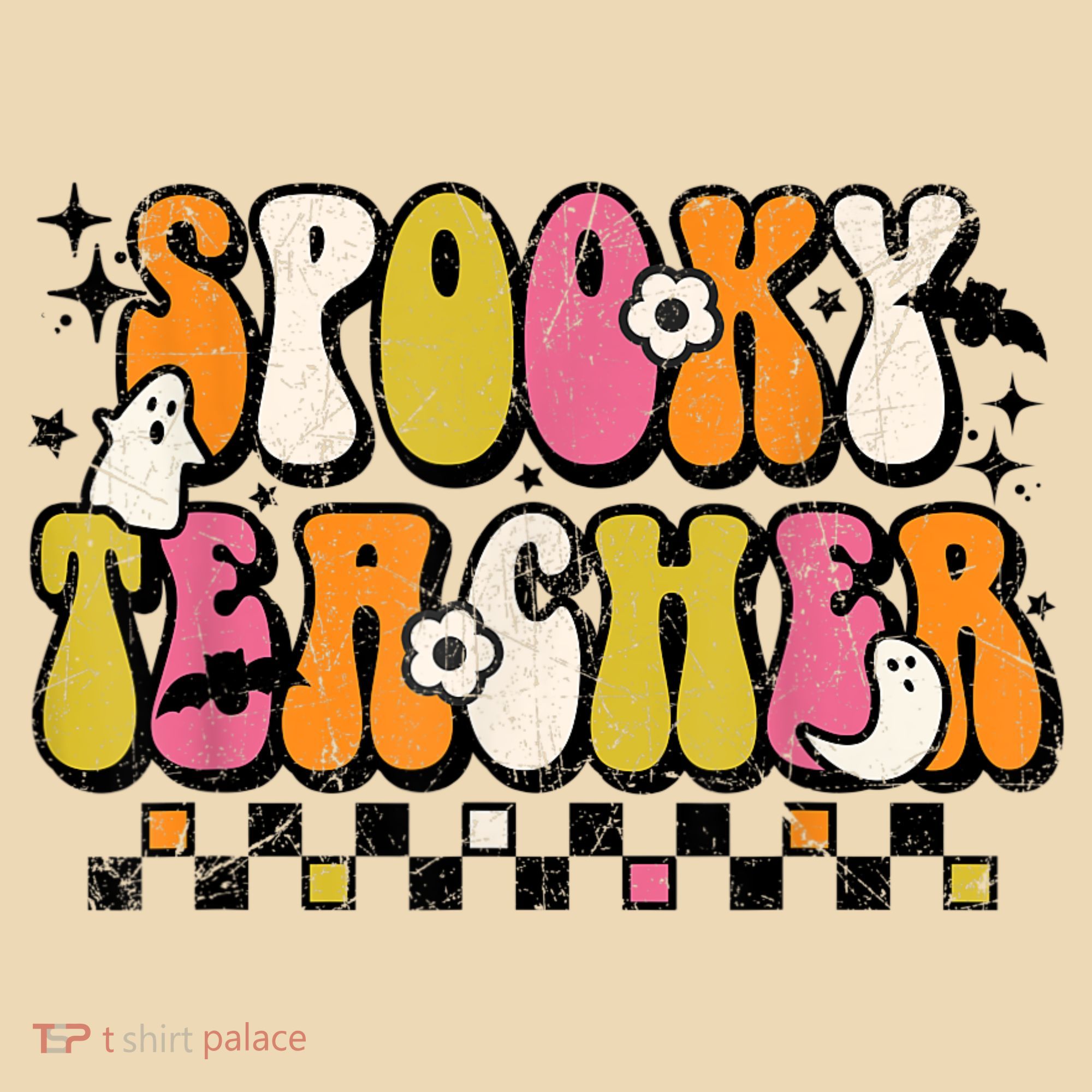 Funny Spooky Season Retro Spooky Teacher Halloween Costume Tote Bag