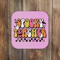 Funny Spooky Season Retro Spooky Teacher Halloween Costume Coaster thumb 0