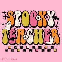 Funny Spooky Season Retro Spooky Teacher Halloween Costume Coaster thumb 2