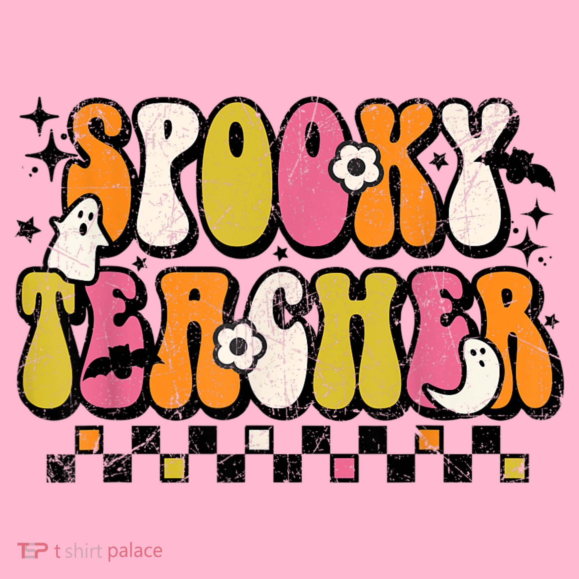 Funny Spooky Season Retro Spooky Teacher Halloween Costume Coaster