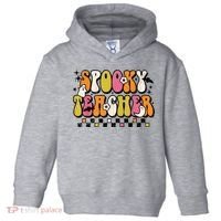 Funny Spooky Season Retro Spooky Teacher Halloween Costume Toddler Hoodie thumb 0