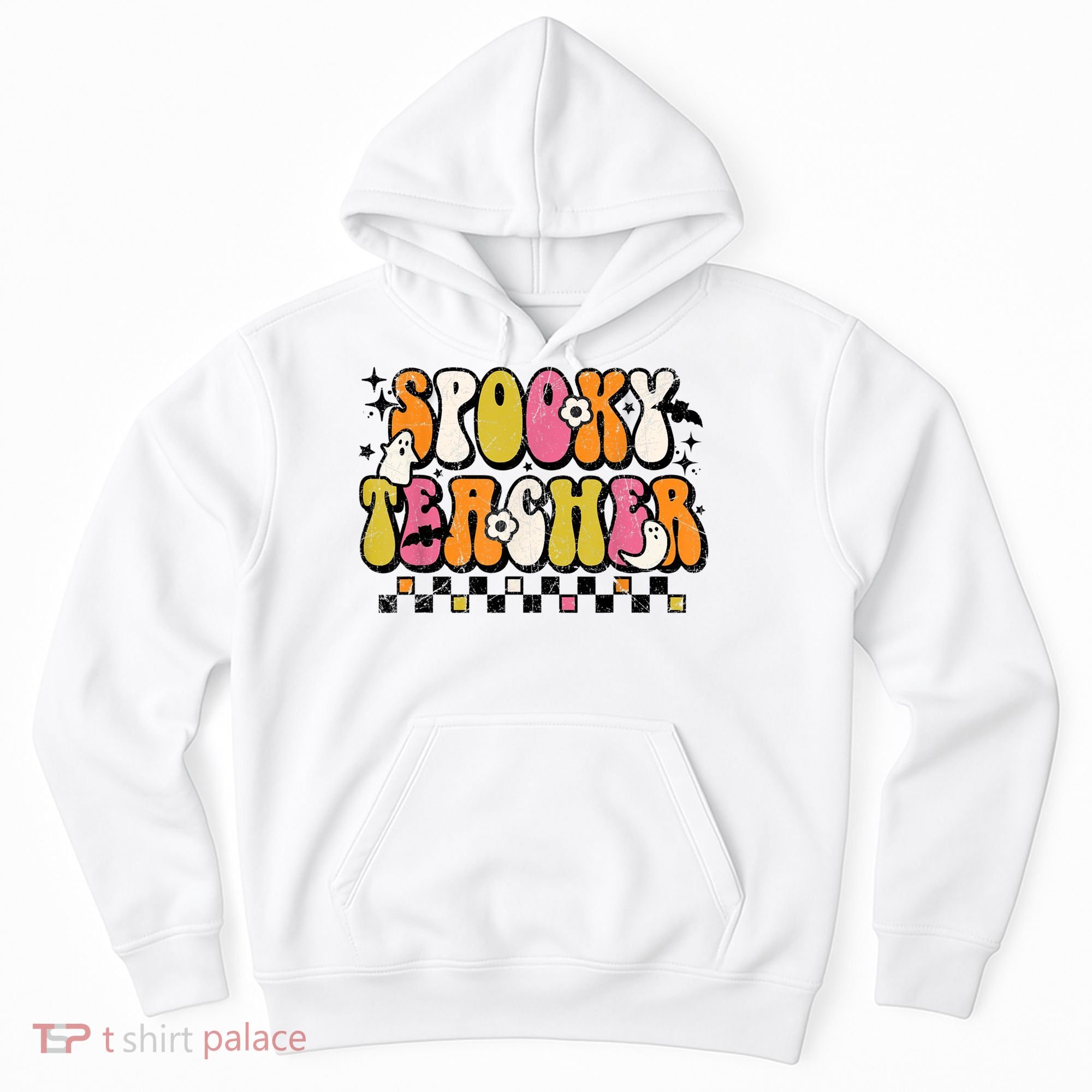 Funny Spooky Season Retro Spooky Teacher Halloween Costume Hoodie