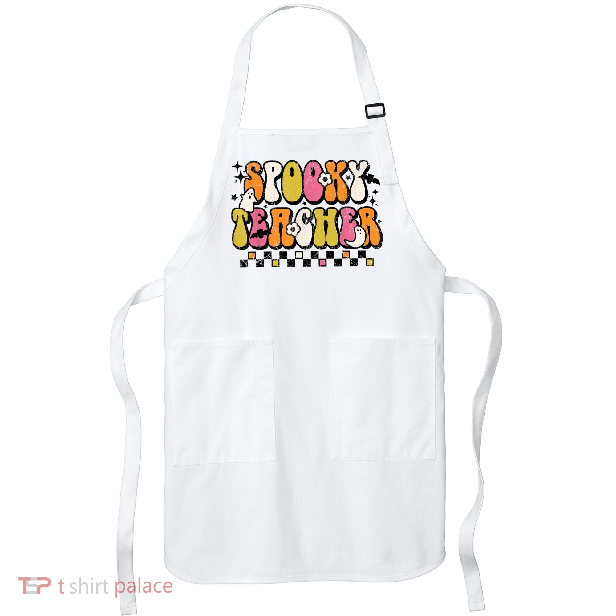 Funny Spooky Season Retro Spooky Teacher Halloween Costume Apron