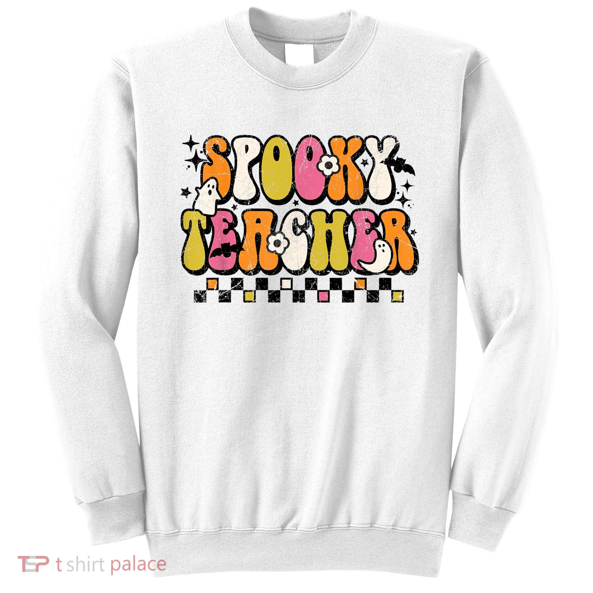 Funny Spooky Season Retro Spooky Teacher Halloween Costume Sweatshirt