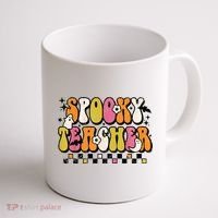 Funny Spooky Season Retro Spooky Teacher Halloween Costume Coffee Mug thumb 1