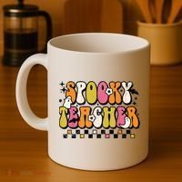 Funny Spooky Season Retro Spooky Teacher Halloween Costume Coffee Mug thumb 4