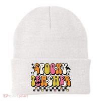 Funny Spooky Season Retro Spooky Teacher Halloween Costume Beanie thumb 0