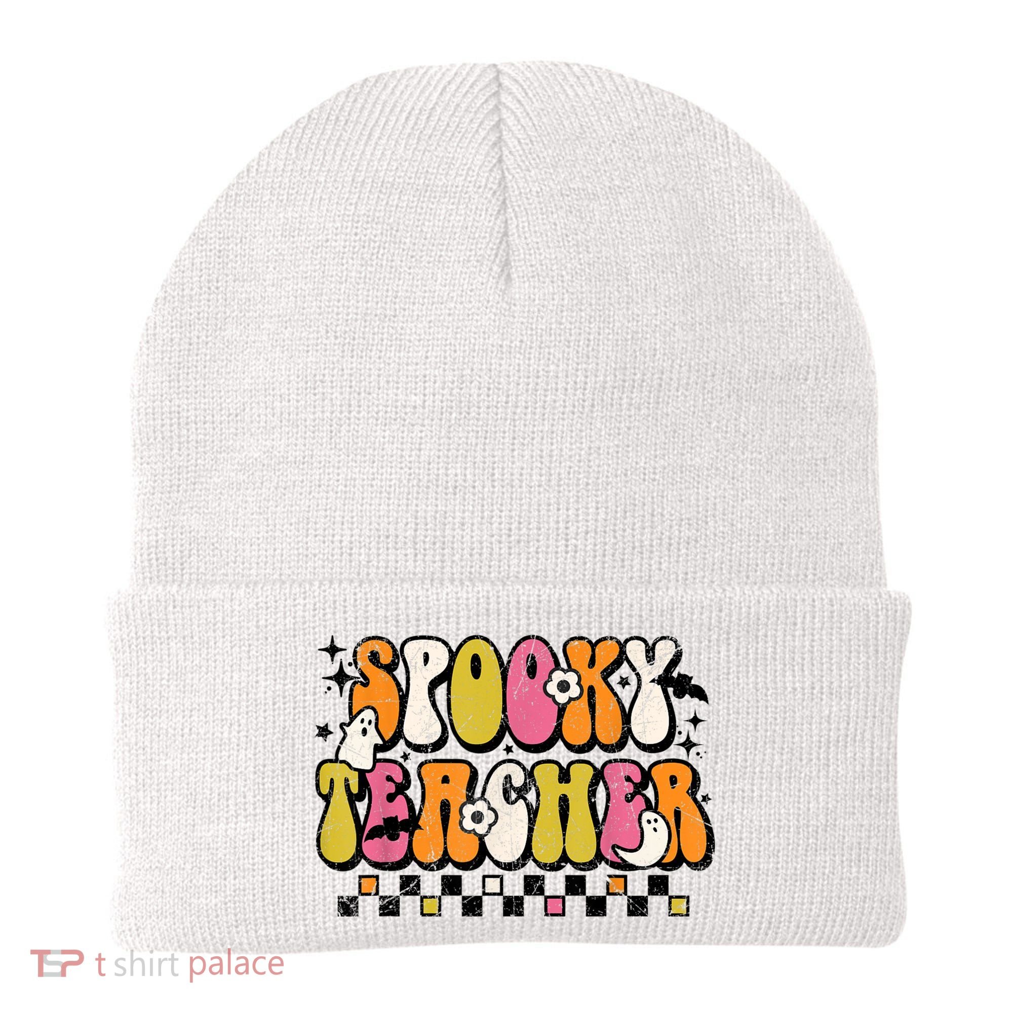 Funny Spooky Season Retro Spooky Teacher Halloween Costume Beanie