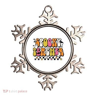 Funny Spooky Season Retro Spooky Teacher Halloween Costume Ornament