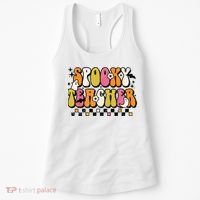 Funny Spooky Season Retro Spooky Teacher Halloween Costume Women's Tank Top thumb 0