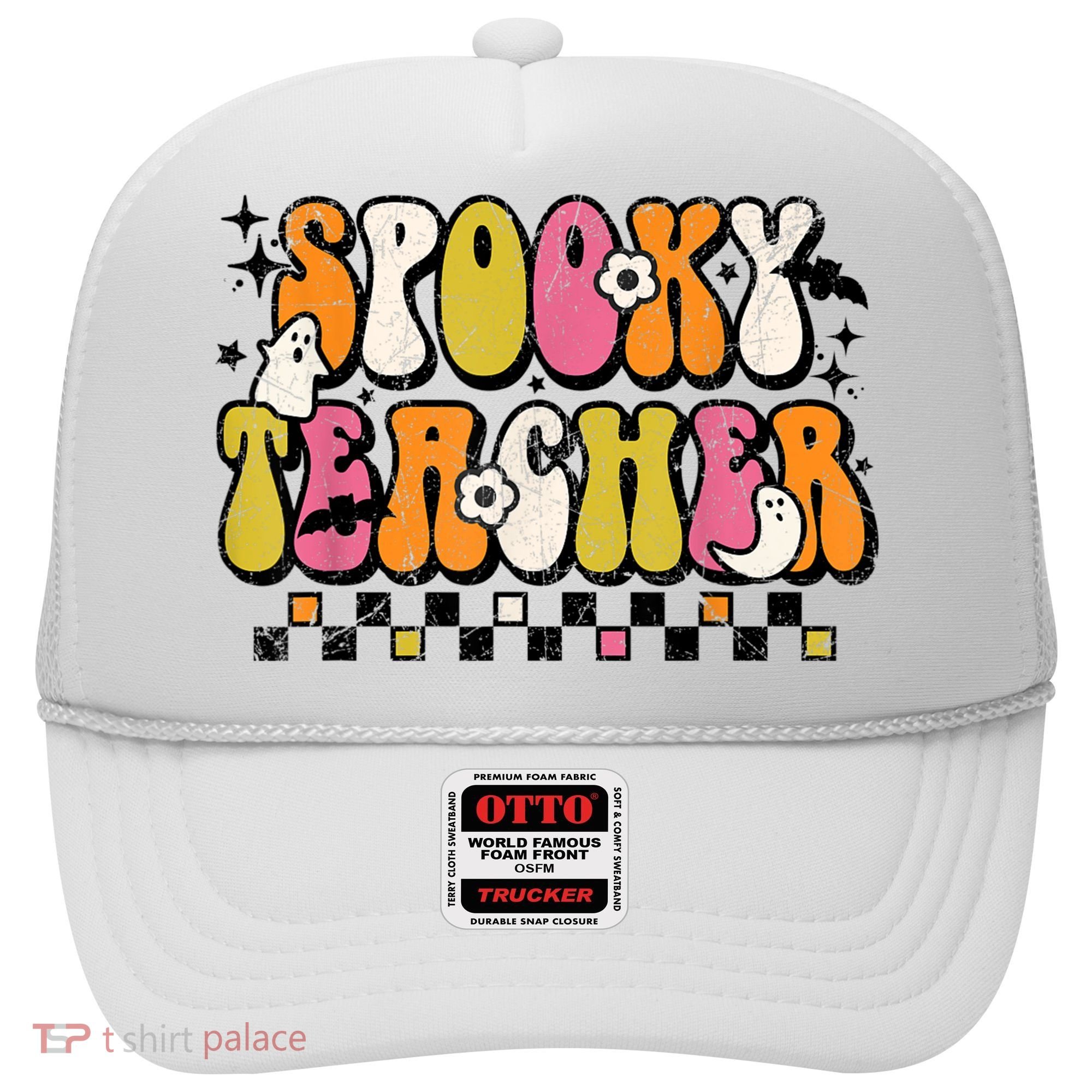 Funny Spooky Season Retro Spooky Teacher Halloween Costume Hat