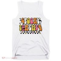 Funny Spooky Season Retro Spooky Teacher Halloween Costume Tank Top thumb 0
