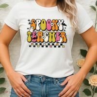Funny Spooky Season Retro Spooky Teacher Halloween Costume Women's T-Shirt thumb 2