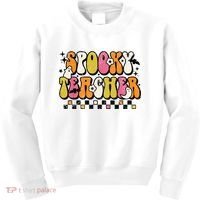 Funny Spooky Season Retro Spooky Teacher Halloween Costume Kids Sweatshirt thumb 0