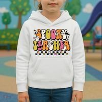 Funny Spooky Season Retro Spooky Teacher Halloween Costume Kids Hoodie thumb 3