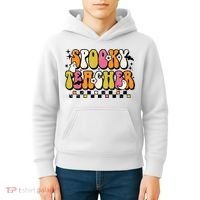 Funny Spooky Season Retro Spooky Teacher Halloween Costume Kids Hoodie thumb 4