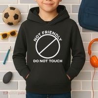 Funny Sarcasm Social Distance Not Friendly Do Not Touch Kids Hoodie thumb 2