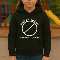 Funny Sarcasm Social Distance Not Friendly Do Not Touch Kids Hoodie thumb 3