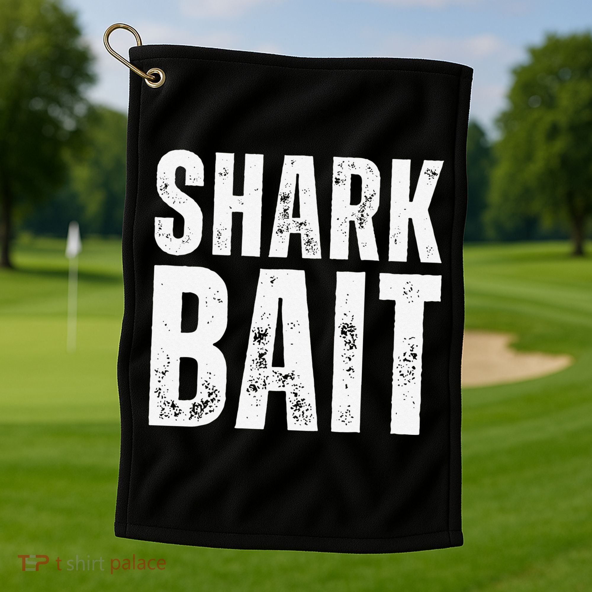 Funny Shark Shark Bait Golf Towel