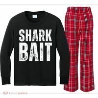Funny Shark Shark Bait Kids Long Sleeve Plaid Pajama Set thumb 0