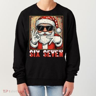Funny Six Seven Meme Christmas Cool Santa Saying  Women's Sweatshirt