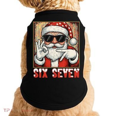 Funny Six Seven Meme Christmas Cool Santa Saying  Doggie Tank