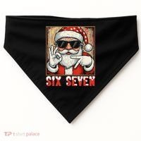 Funny Six Seven Meme Christmas Cool Santa Saying  USA-Made Doggie Bandana thumb 0