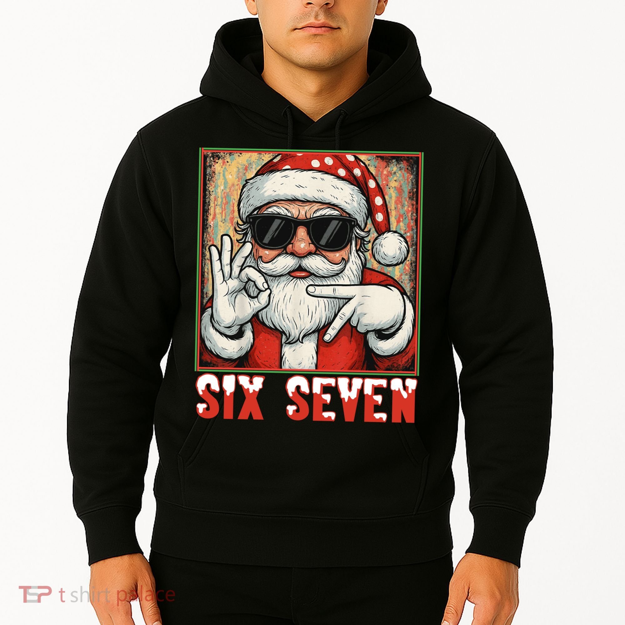 Funny Six Seven Meme Christmas Cool Santa Saying  Hoodie