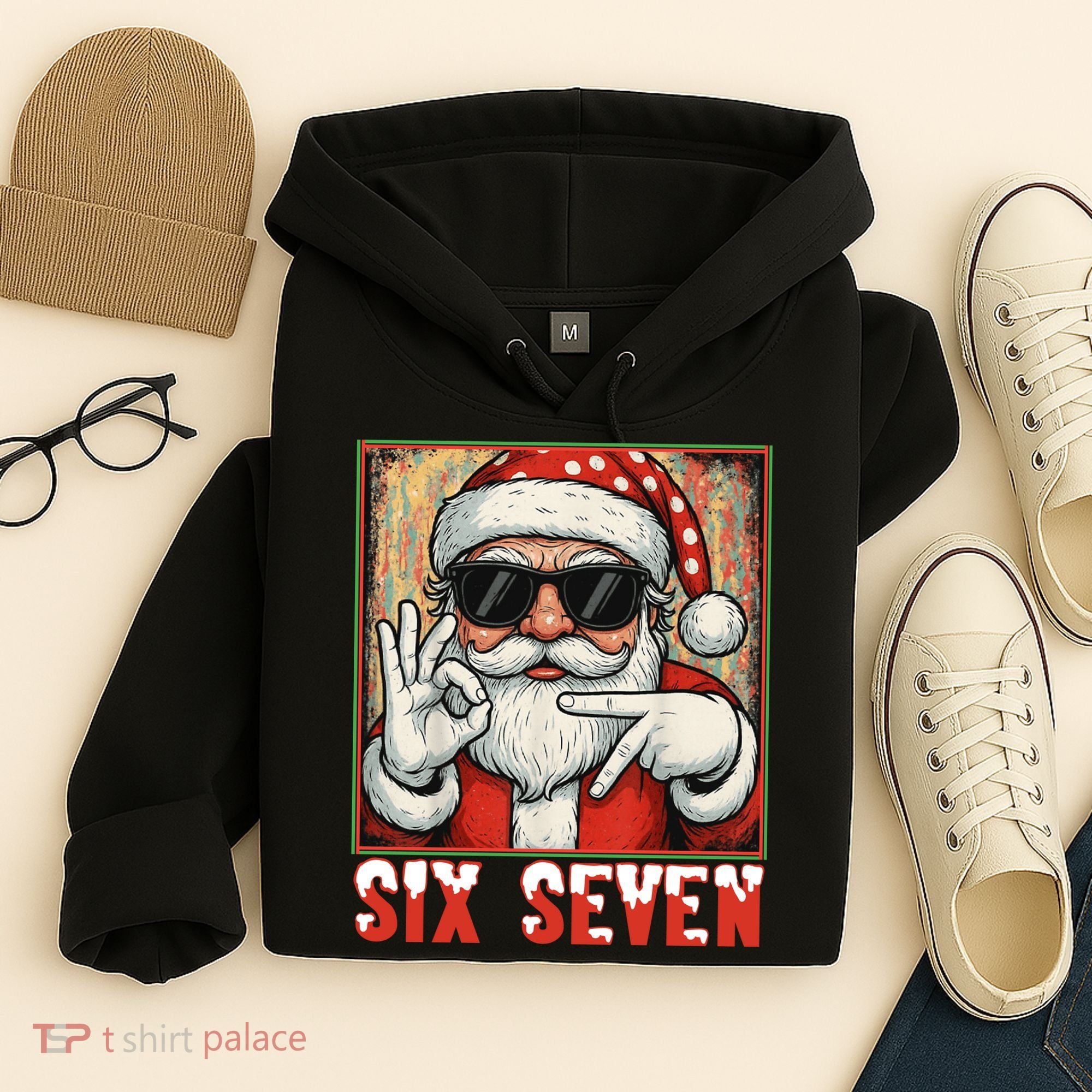 Funny Six Seven Meme Christmas Cool Santa Saying  Hoodie