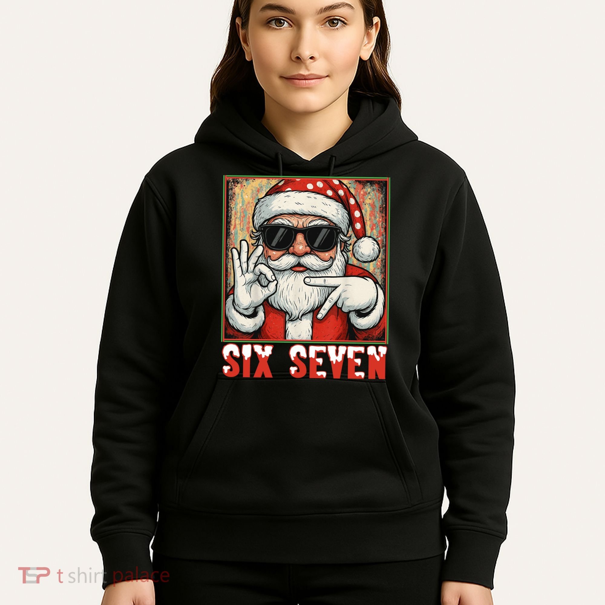 Funny Six Seven Meme Christmas Cool Santa Saying  Hoodie