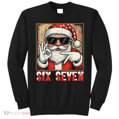 Funny Six Seven Meme Christmas Cool Santa Saying  Sweatshirt