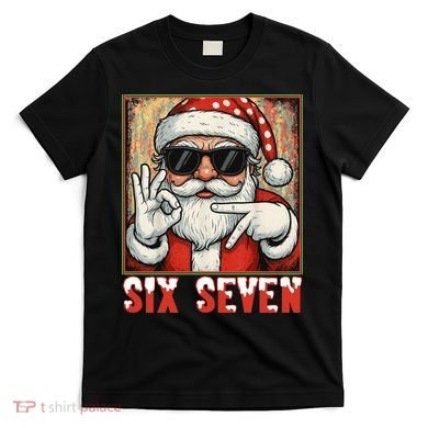Funny Six Seven Meme Christmas Cool Santa Saying  T-Shirt