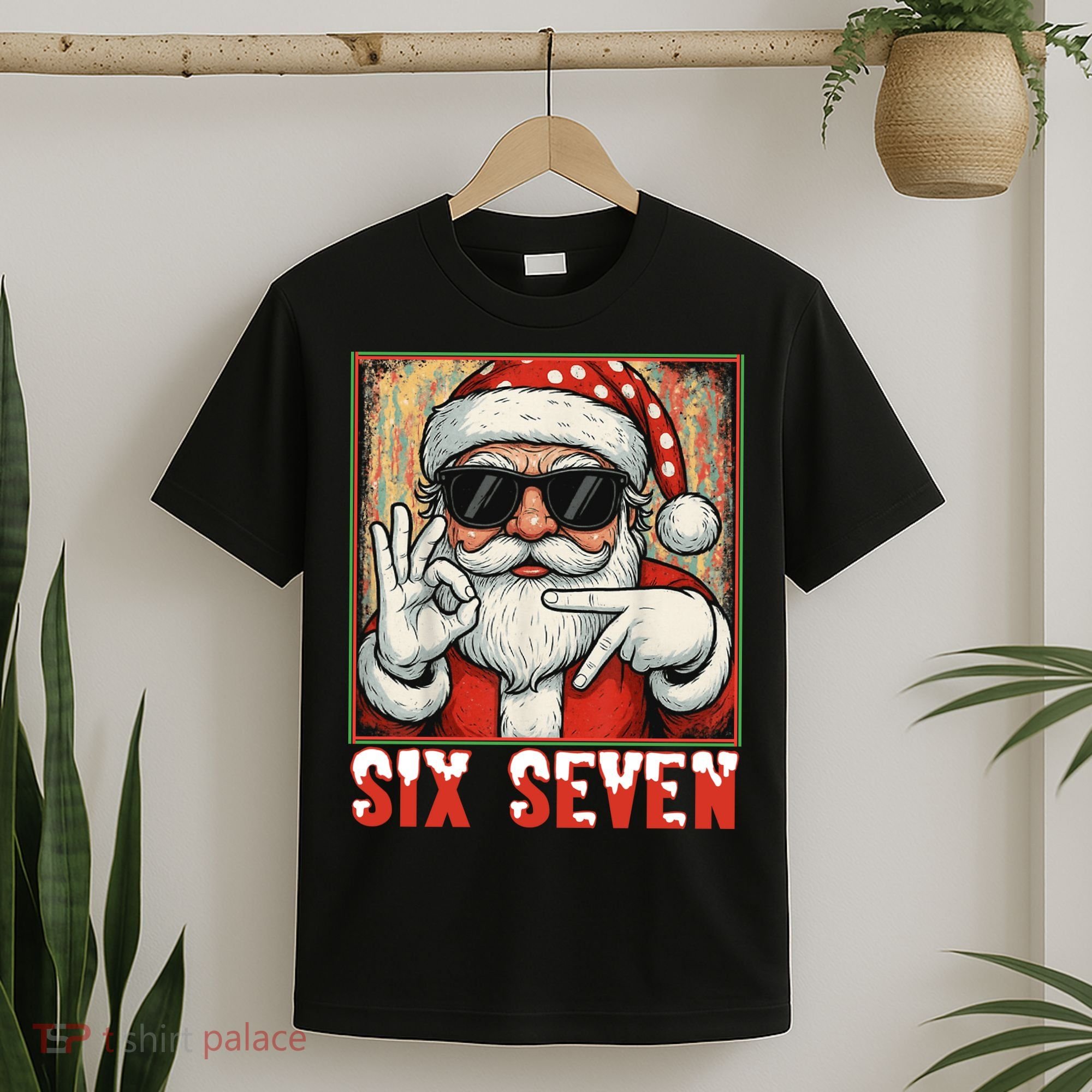 Funny Six Seven Meme Christmas Cool Santa Saying  T-Shirt